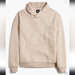 Quilted Cream Pullover With Shawl Collar